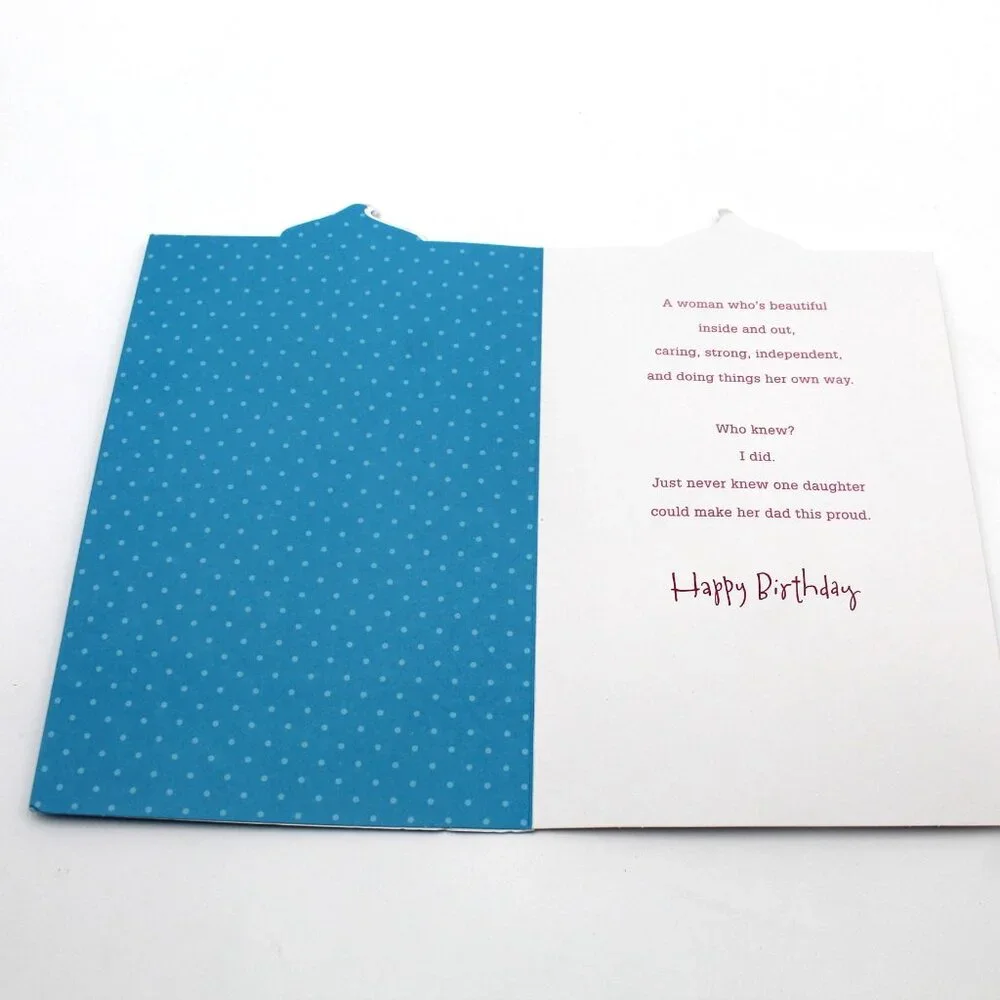 Daddy's Little Felt Cupcake Girl Happy Birthday Carlton Cards No Envelope CUTE!